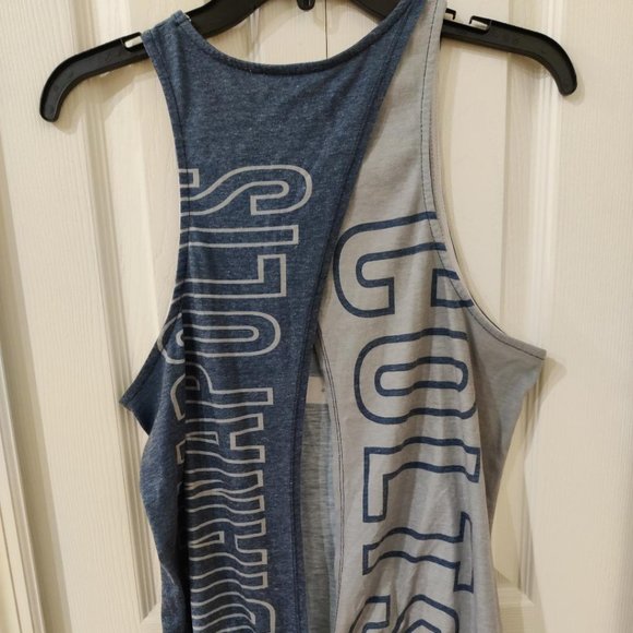 NFL Team Apparel Indianapolis Colts Women's Blue Gray Racerback Tank Top Medium - Picture 2 of 5